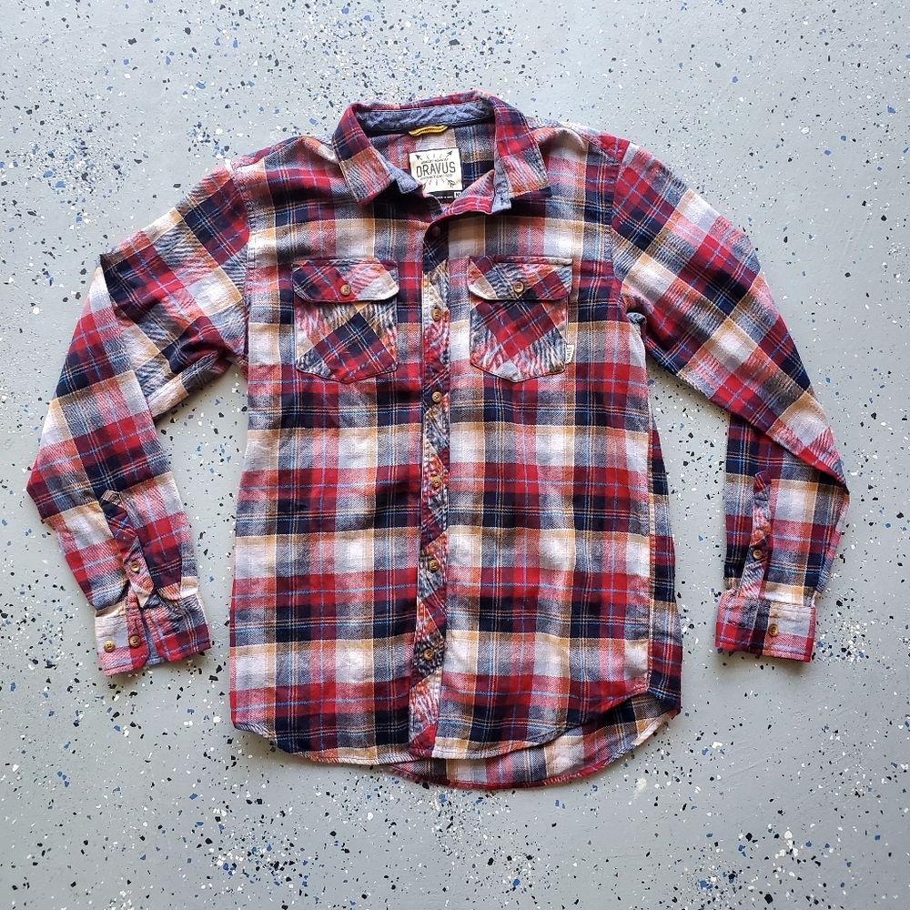 Dravus Men's M Plaid Flannel Long Sleeve Work Hiking Shirt